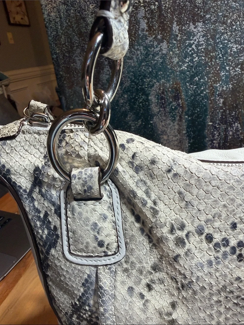 Coach Rare 2011 Kristin Python Embossed‎ Leather Convertible Hobo Bag EUC